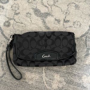 Coach black wristlet